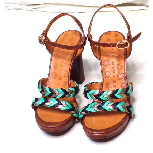 🆕CHIE MIHARA Braided Ankle Strap Block Heel Sandals Shoes  US 7.5, EU 37.5 - Picture 2 of 11
